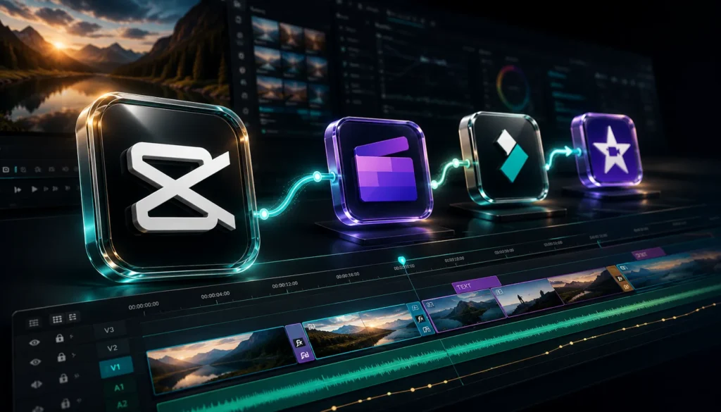 Best video editing software for beginners lined up