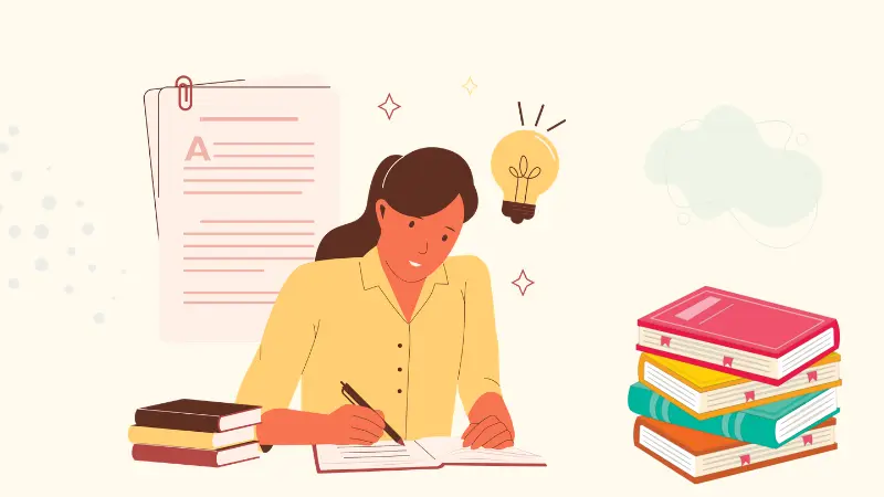Woman writing in a notebook by books best second careers for teachers