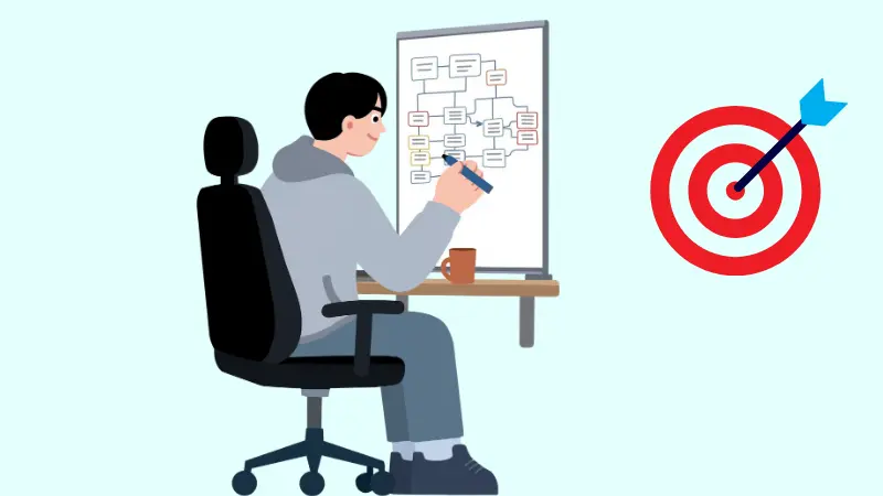 Person mapping a flowchart on a whiteboard — alternative jobs for teachers