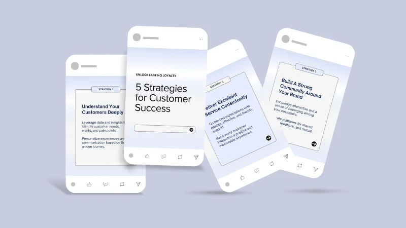 Instagram carousel template mockups on phone screens, representing Canva templates sold as a digital product